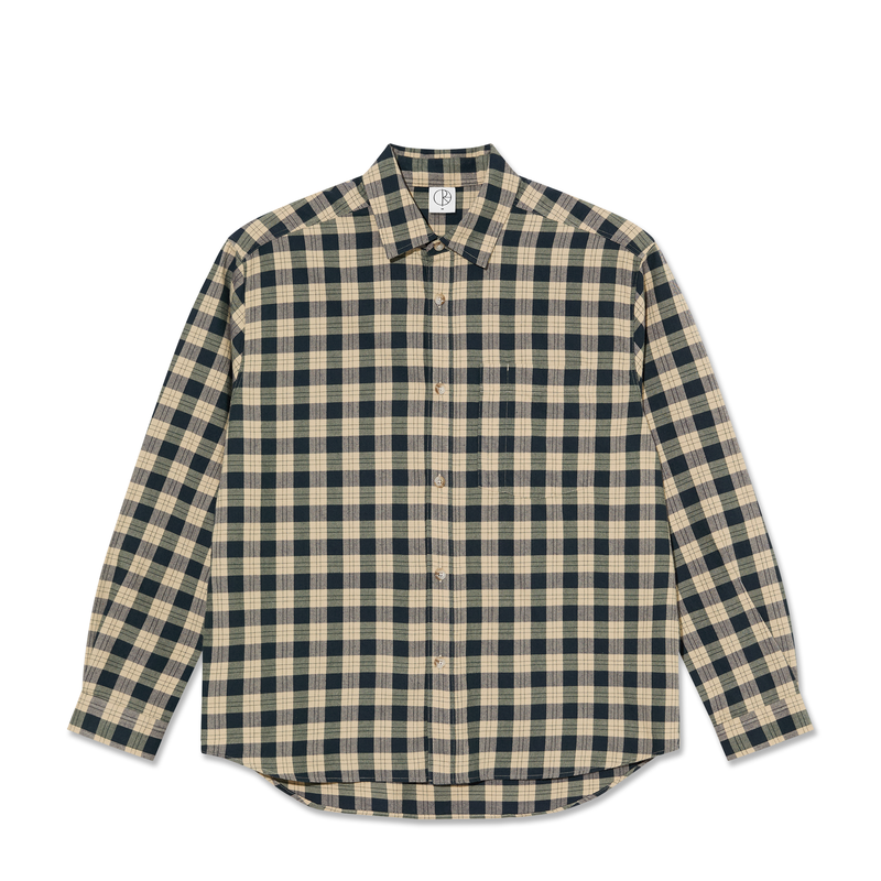 POLAR SKATE CO MITCHELL LS SHIRT TEAL/BUTTER