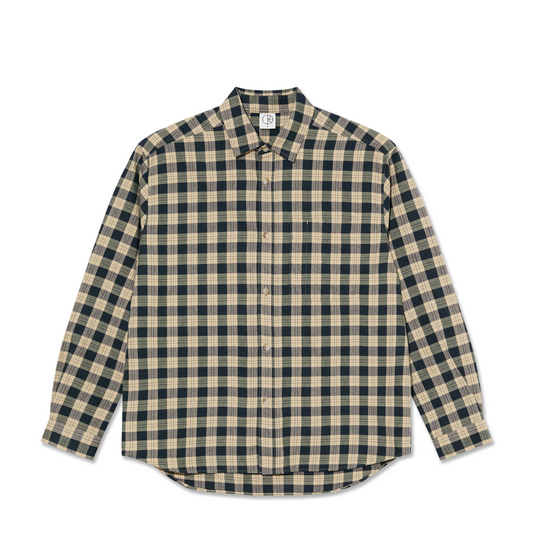 POLAR SKATE CO MITCHELL LS SHIRT TEAL/BUTTER