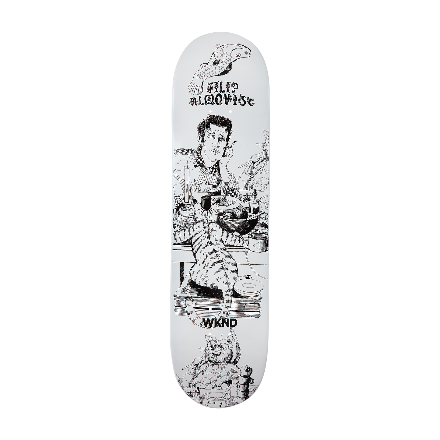 WKND SKATEBOARDS FILTHY ALMQVIST DECK DIPPED WHITE SIZE VARAINT