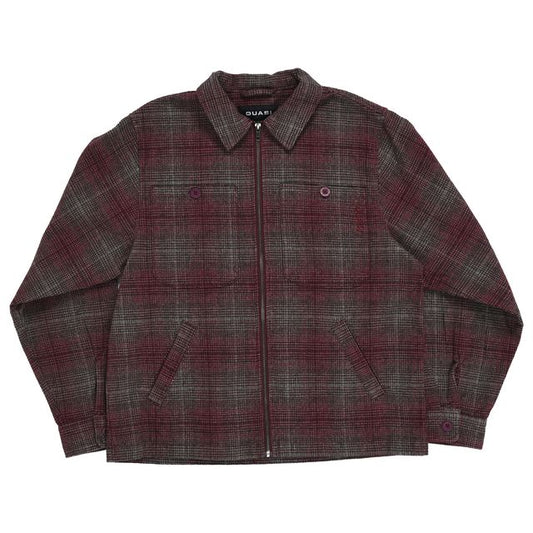 QUASI SKATEBOARDS GRAIN ZIP JACKET OXBLOOD