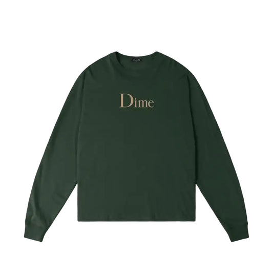 DIME MTL CLASSIC BIG LOGO LS T-SHIRT MOUNTAIN GREEN