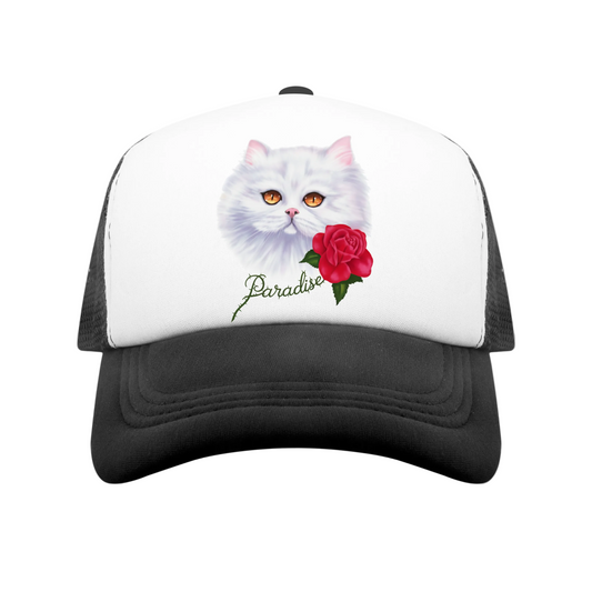 PARADISE NYC PURRADISE TRUCKER CAP BLACK/WHITE