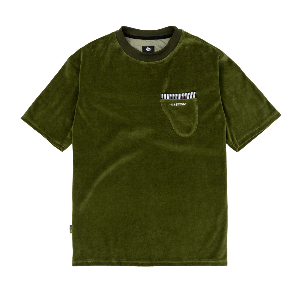 MAGENTA SKATEBOARDS PIANO VELVET TEE GREEN