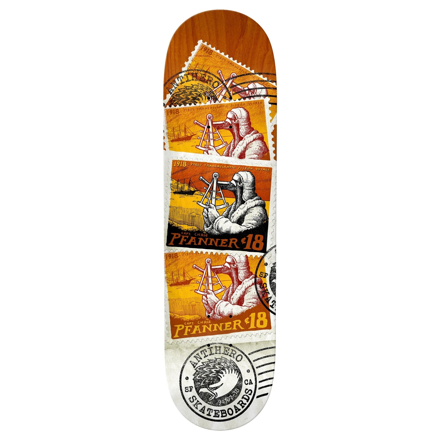 ANTIHERO SKATEBOARDS PFANNER POSTAL DECK 8.25