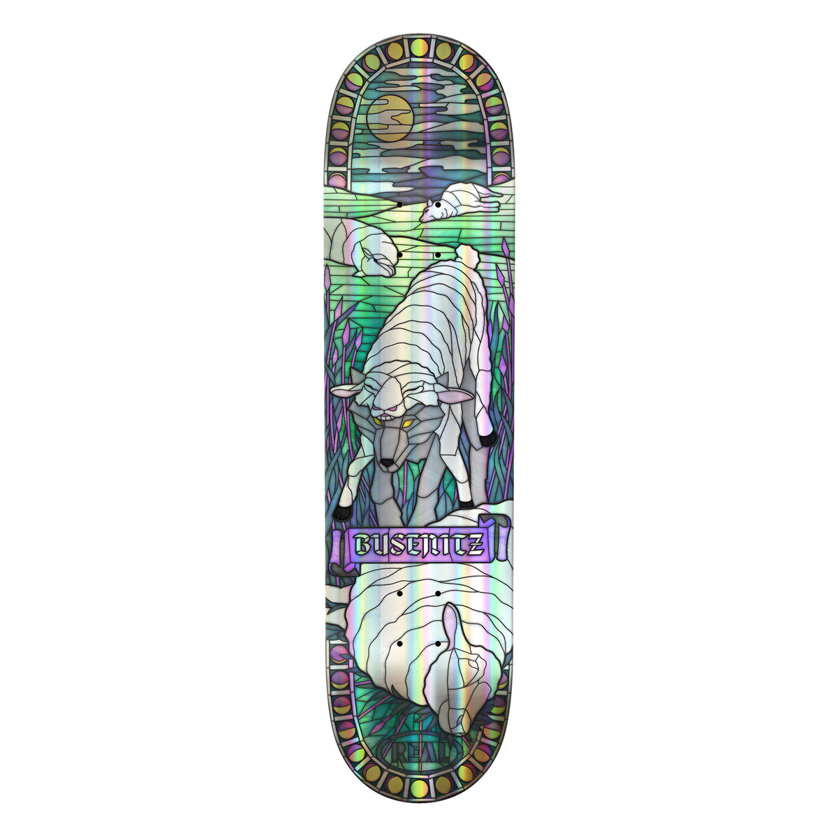 REAL SKATEBOARDS BUSENITZ HOLO CATHEDRAL DECK 8.38