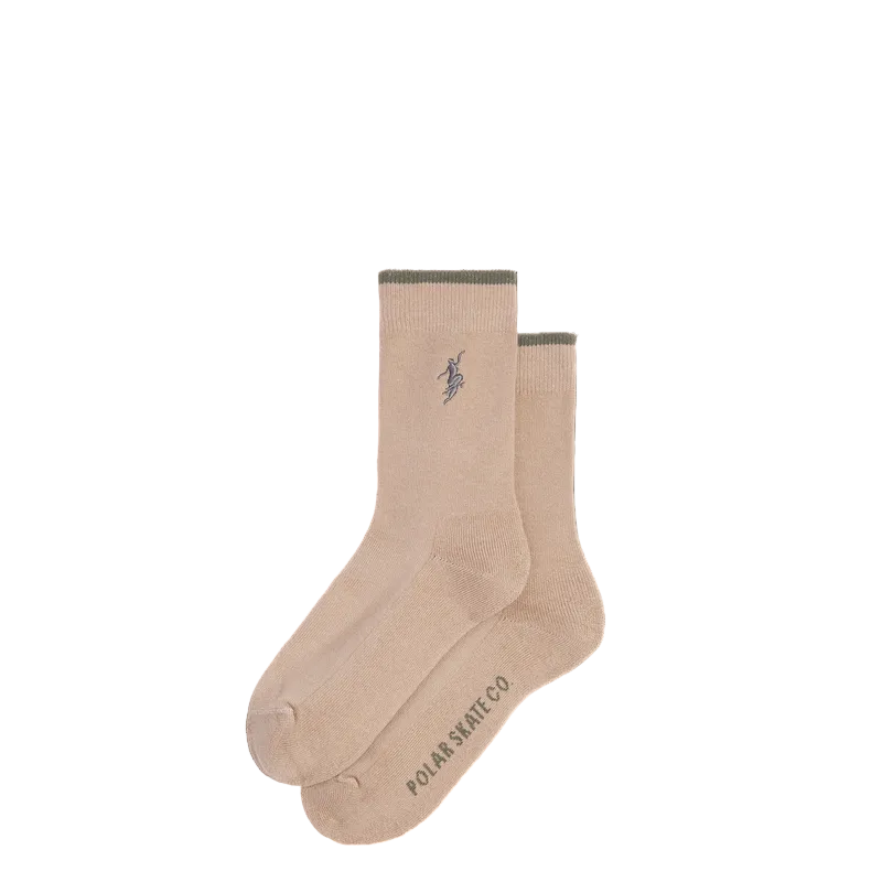 POLAR SKATE CO BUSINESS SOCKS BEIGE/OLIVE