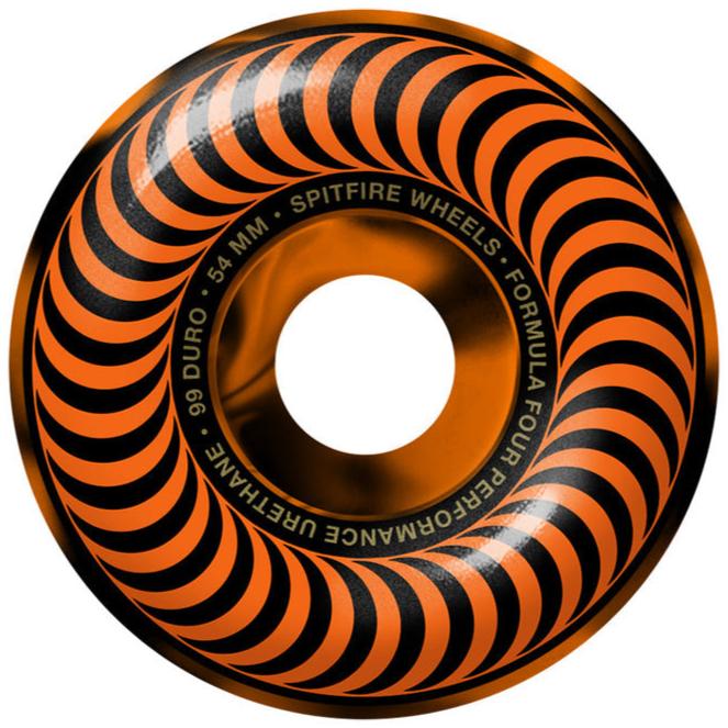 SPITFIRE WHEELS FORMULA FOUR CLASSIC 99DURO BLACK/ORANGE SWIRL