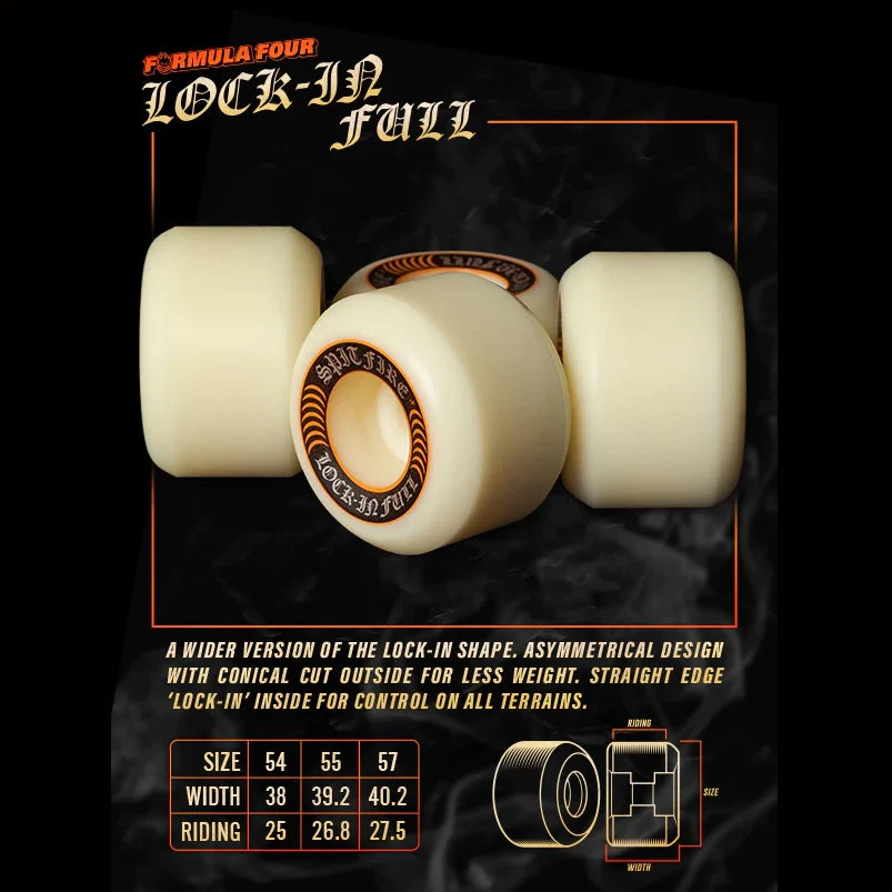 SPITFIRE WHEELS FORMULA FOUR LOCK IN FULL 99 DURO SIZE VARIANT