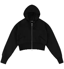 DIME MTL CROPPED ZIP HOODIE BLACK