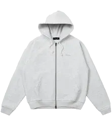 DIME MTL CLASSIC SMALL LOGO ZIP HOODIE ASH