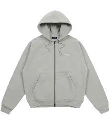 DIME MTL CLASSIC SMALL LOGO ZIP HOODIE IRON