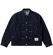DIME MTL PLEATED DENIM JACKET INDIGO