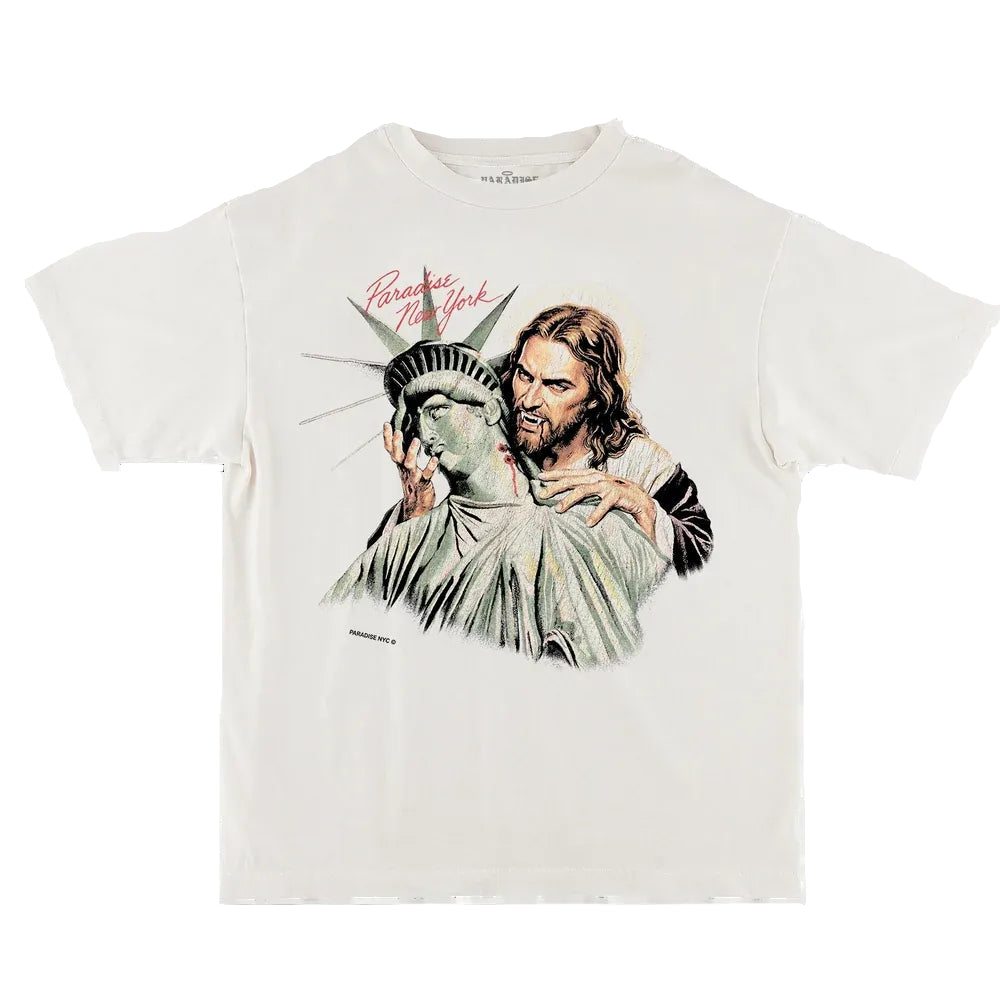 PARADISE NYC SINS OF OUR FATHER TEE WHITE