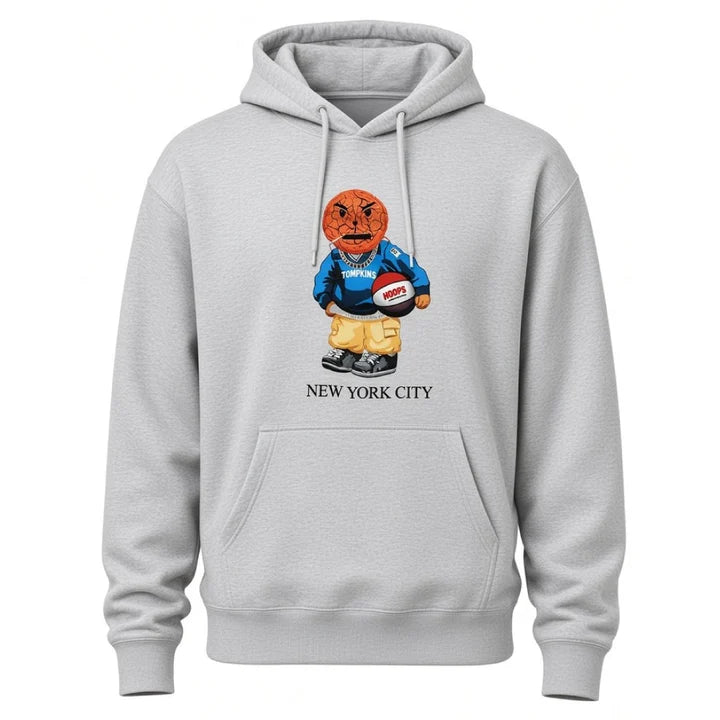 HOPPS SKATEBOARDS X QS TF SNACKMAN HOODIE HEATHER GREY