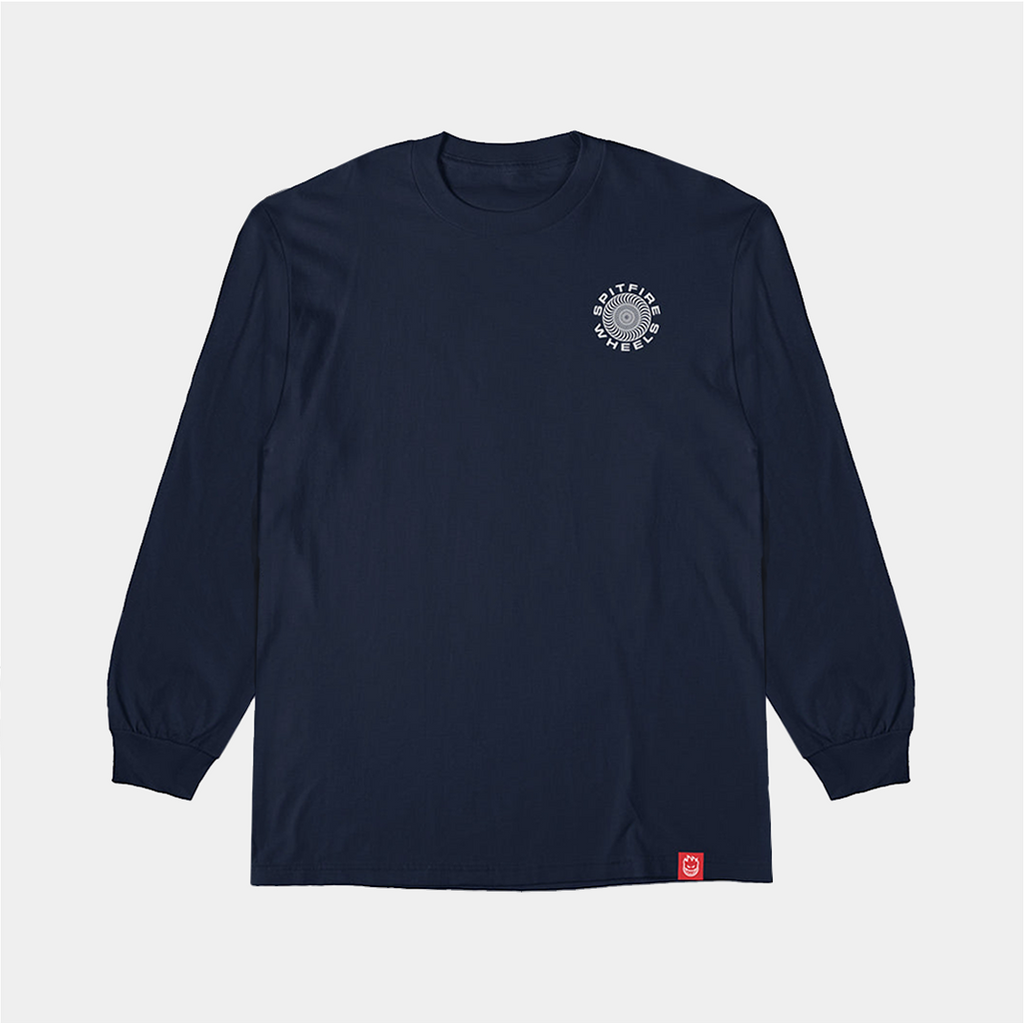 SPITFIRE WHEELS CLASSIC 87 SWIRL LOGO LONG SLEEVE NAVY/WHITE