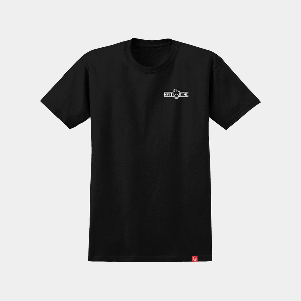 SPITFIRE WHEELS LIVE TO BURN ARCH TEE BLACK/WHITE