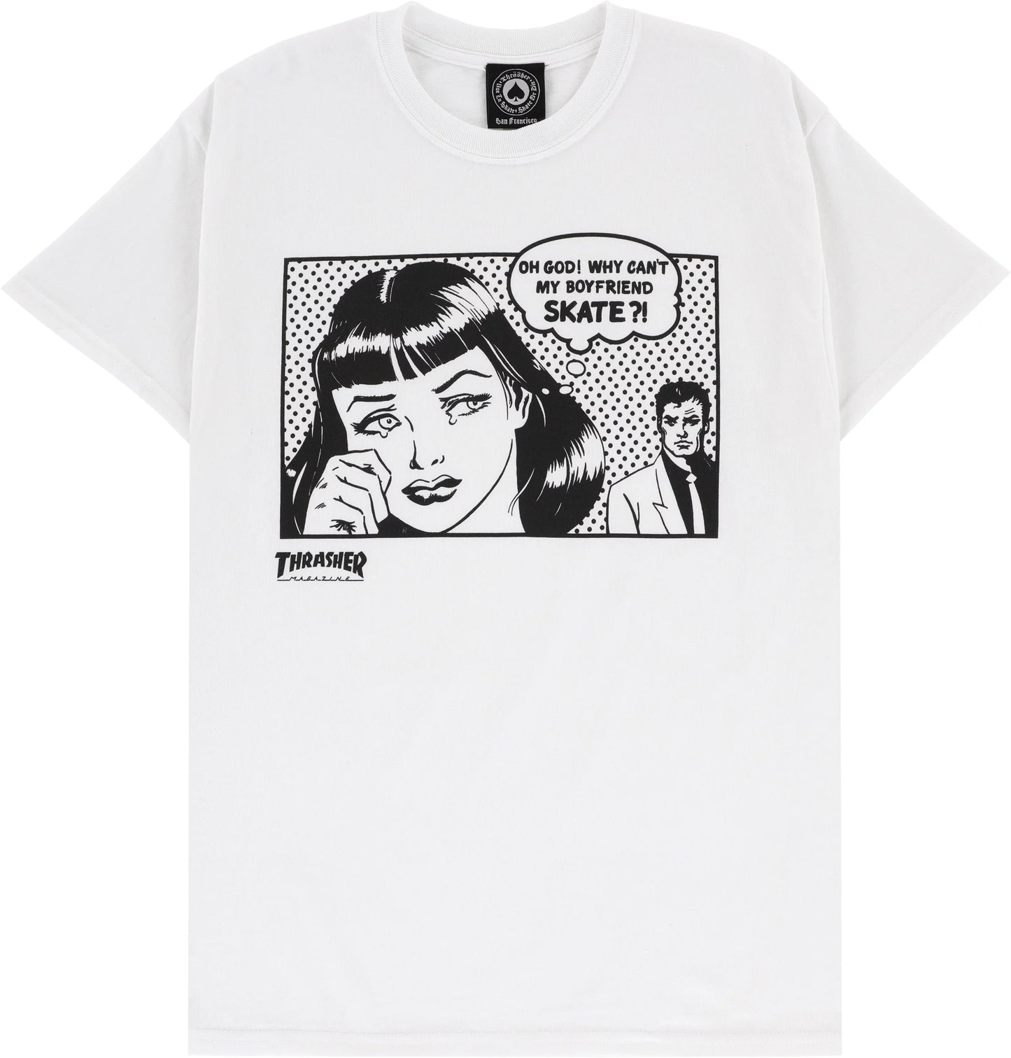 THRASHER MAGAZINE BOYFRIEND TEE WHITE/BLACK