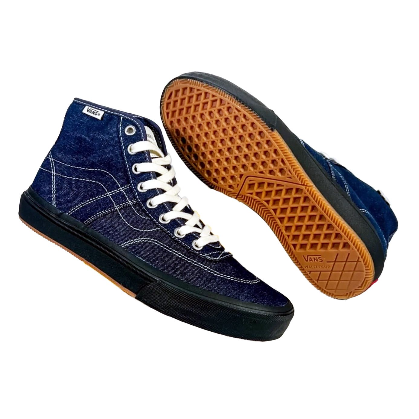 VANS SKATE CROCKETT HIGH DECON DENIM CAR BLUE