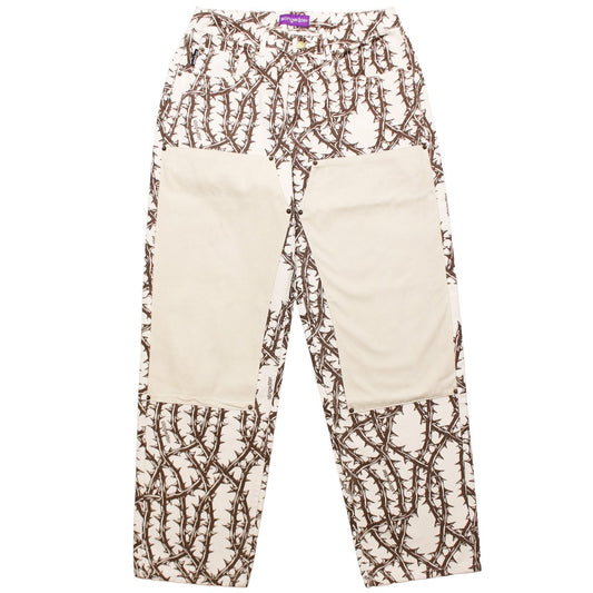 STINGWATER FAUX SUEDE STING DOUBLE KNEE PANT THORN PRINT WHITE