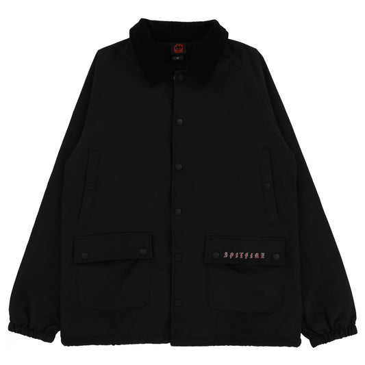 SPITFIRE WHEEL JACKET OLD ENGLISH EMBROIDERED BLACK/RED/WHITE