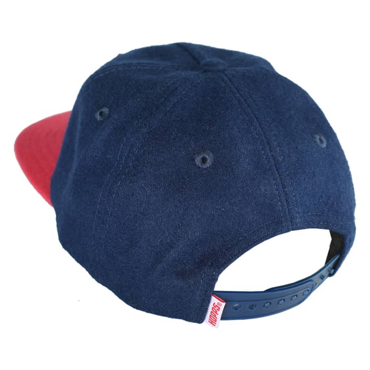 HOPPS BIG H SNAPBACK WOOL N FELT CAP NAVY RED