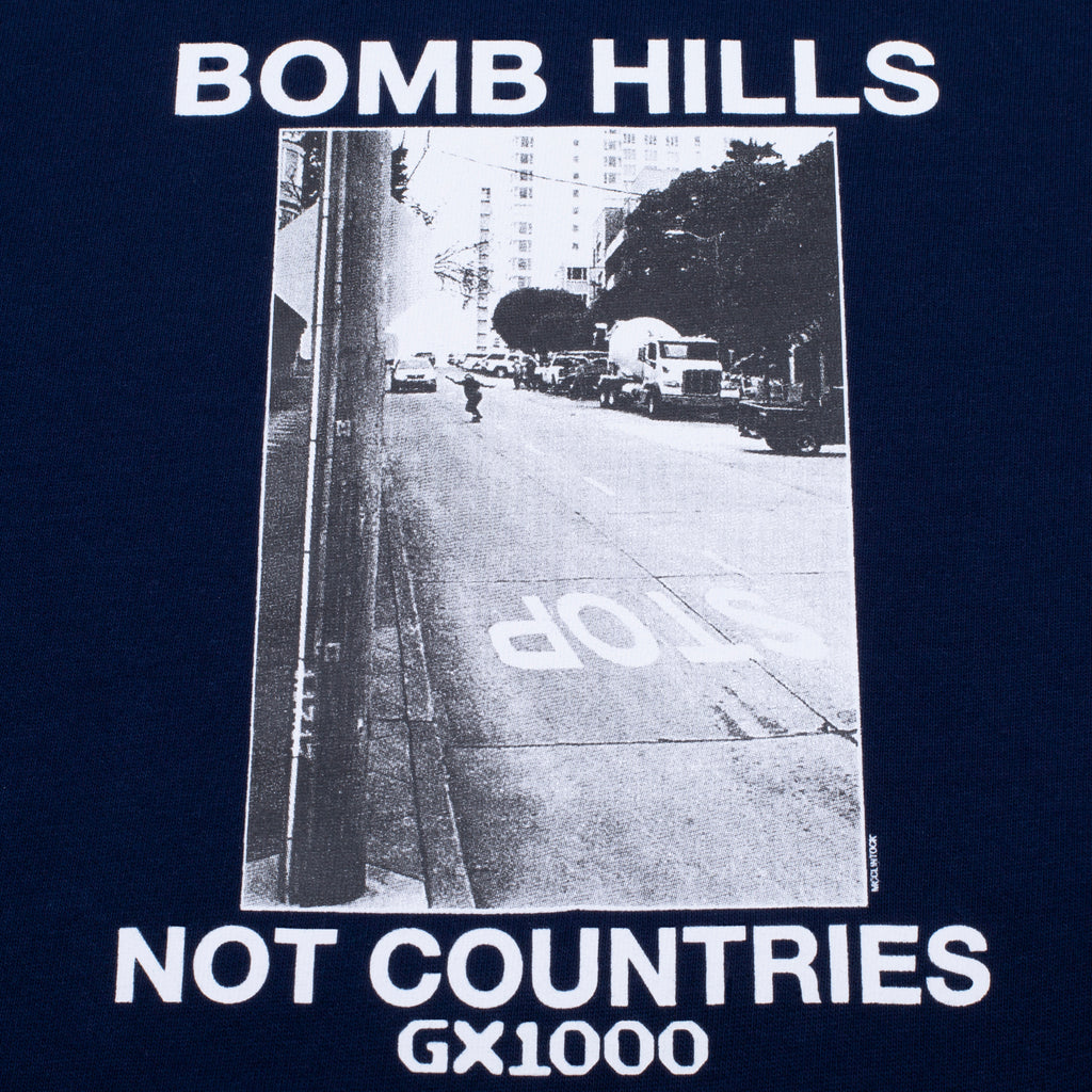 GX1000 BOMB HILLS NOT COUNRTIES HOODIE NAVY