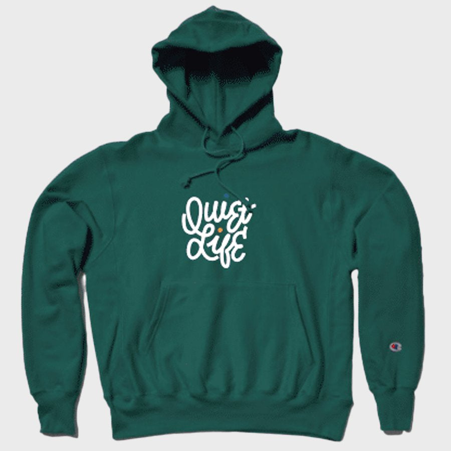 THE QUIET LIFE EMBROIDERED AUSSIE CHAMP HOODIE HUNTER GREEN