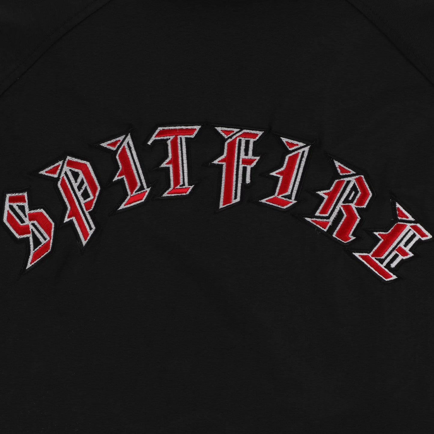 SPITFIRE WHEEL JACKET OLD ENGLISH EMBROIDERED BLACK/RED/WHITE