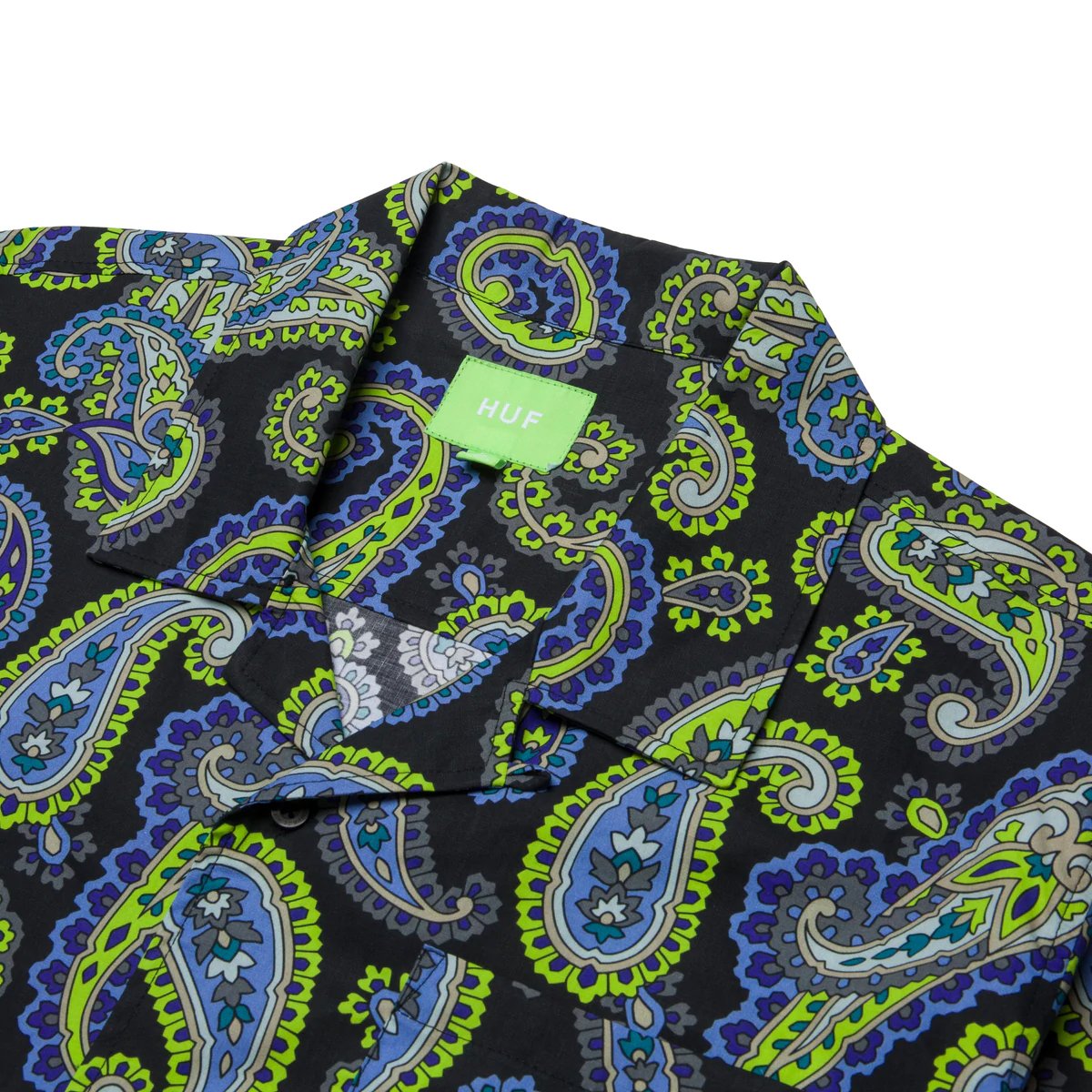 HUF WORLDWIDE PAISLEY WOVEN TOP BLACK