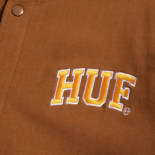 HUF WORLDWIDE ATHLETIC CARDIGAN RUBBER BROWN